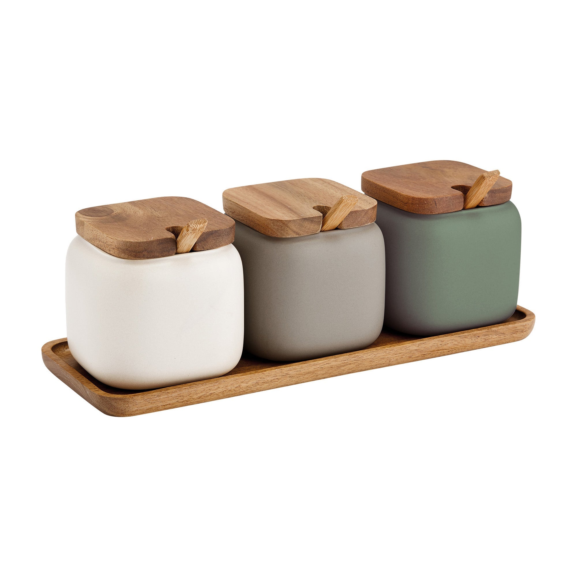 Ladelle Essentials Assorted Canister & Spoon Counter Set