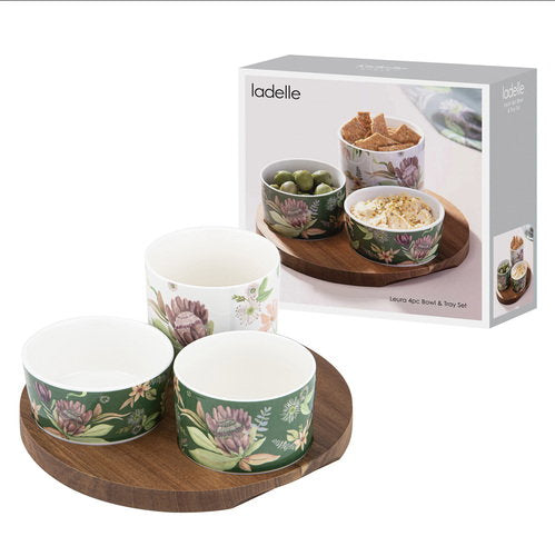 Ladelle Leura 4pc Round Assorted Bowl & Tray Set