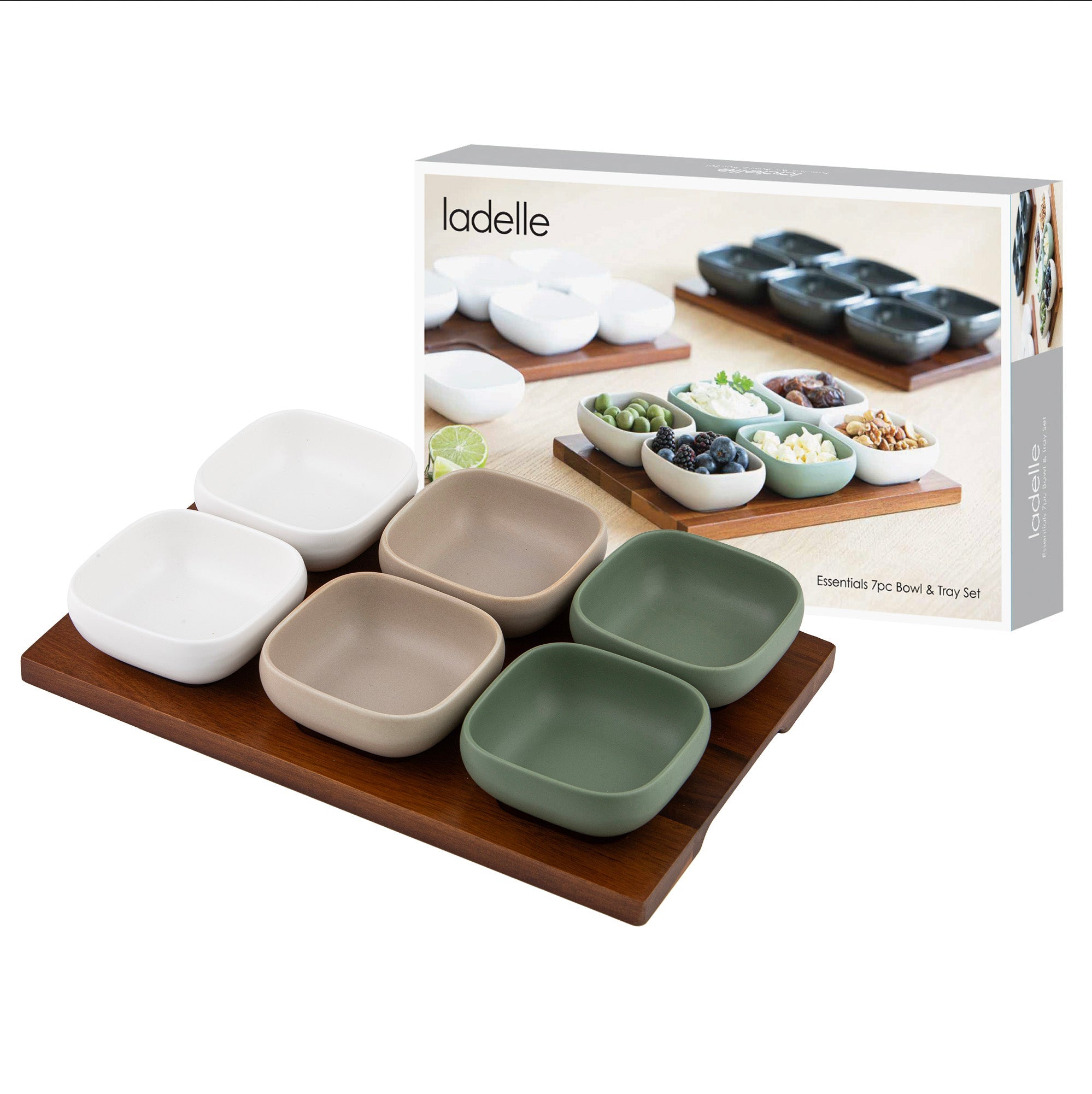 Ladelle Essentials 7pc Assorted Bowl & Tray Set