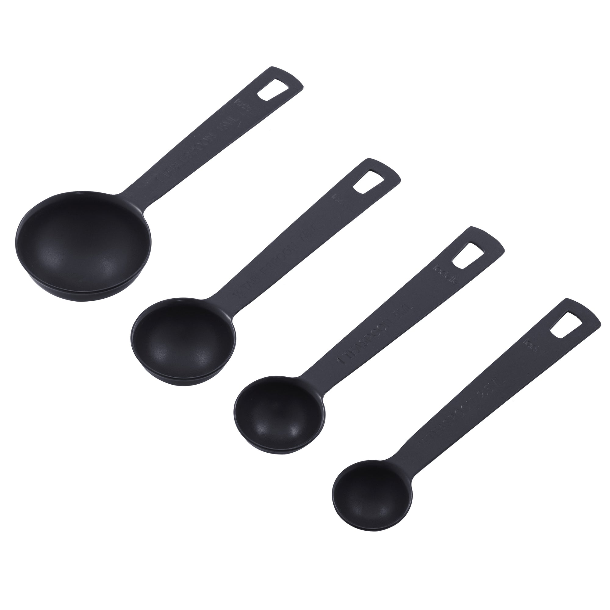 Ladelle Essentials Charcoal Set of 4 Measuring Spoons