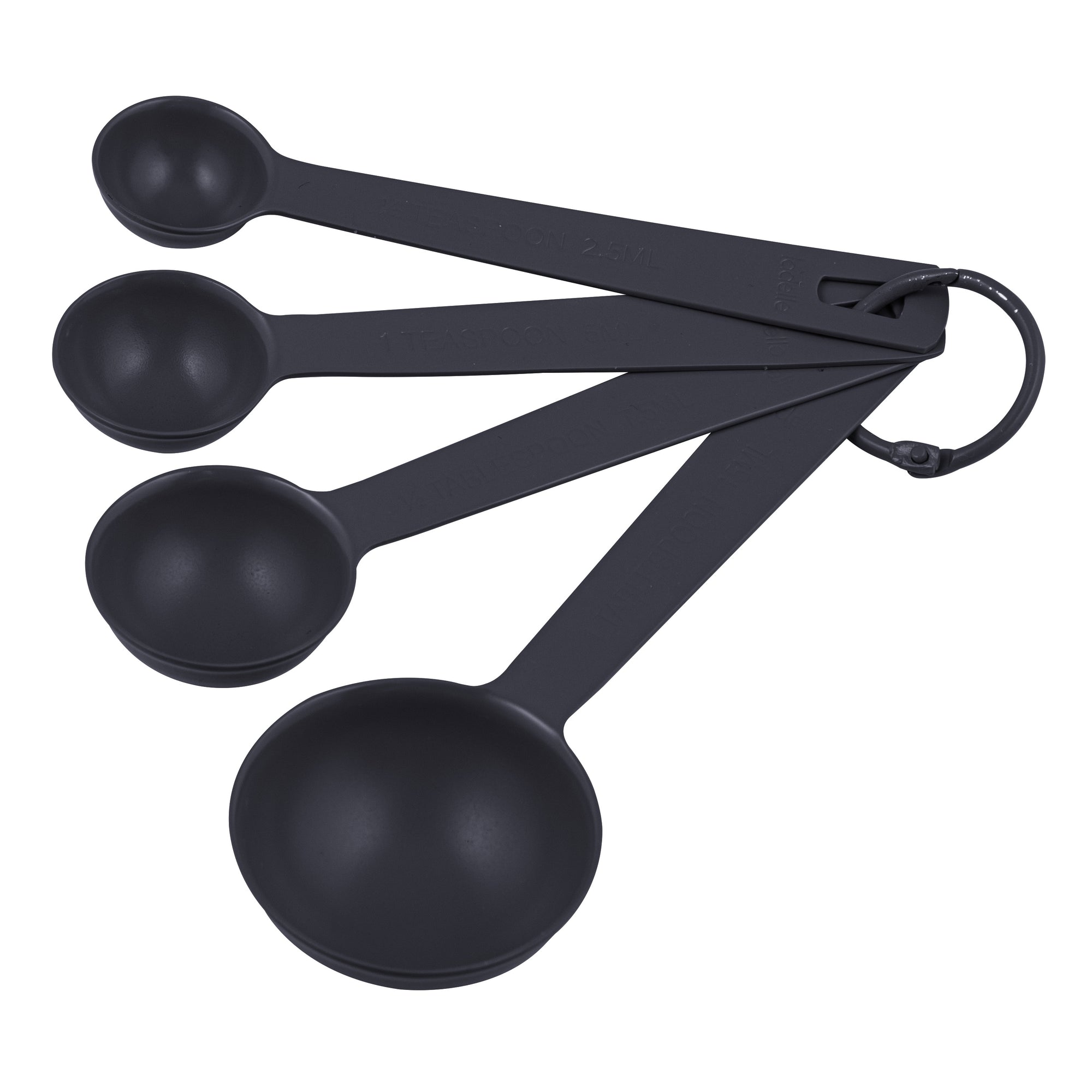 Ladelle Essentials Charcoal Set of 4 Measuring Spoons