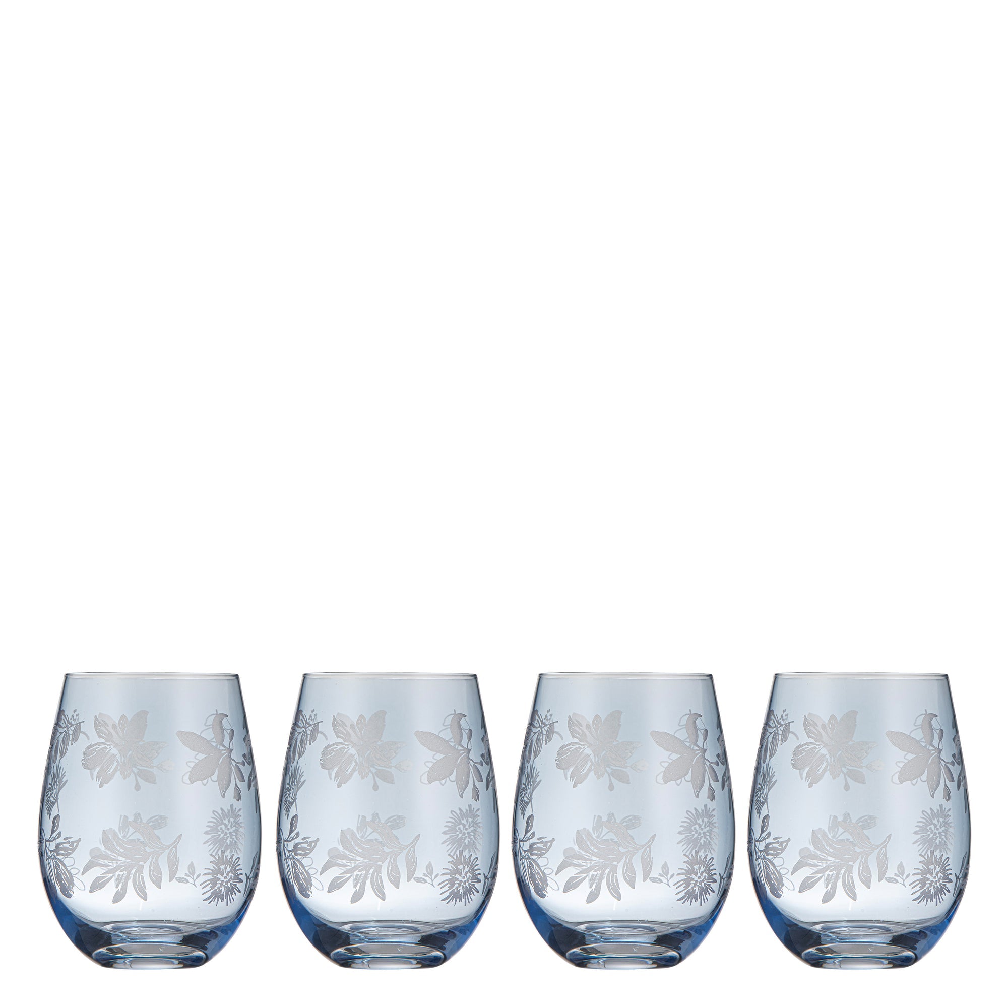 Ladelle Mossman Blue Etched 4pk Tumbler