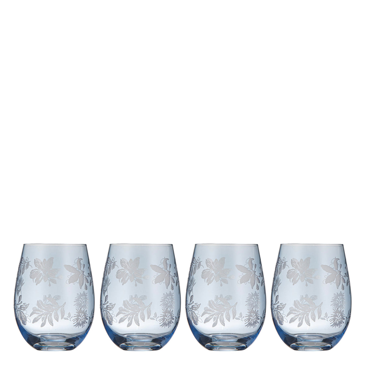 Ladelle Mossman Blue Etched 4pk Tumbler