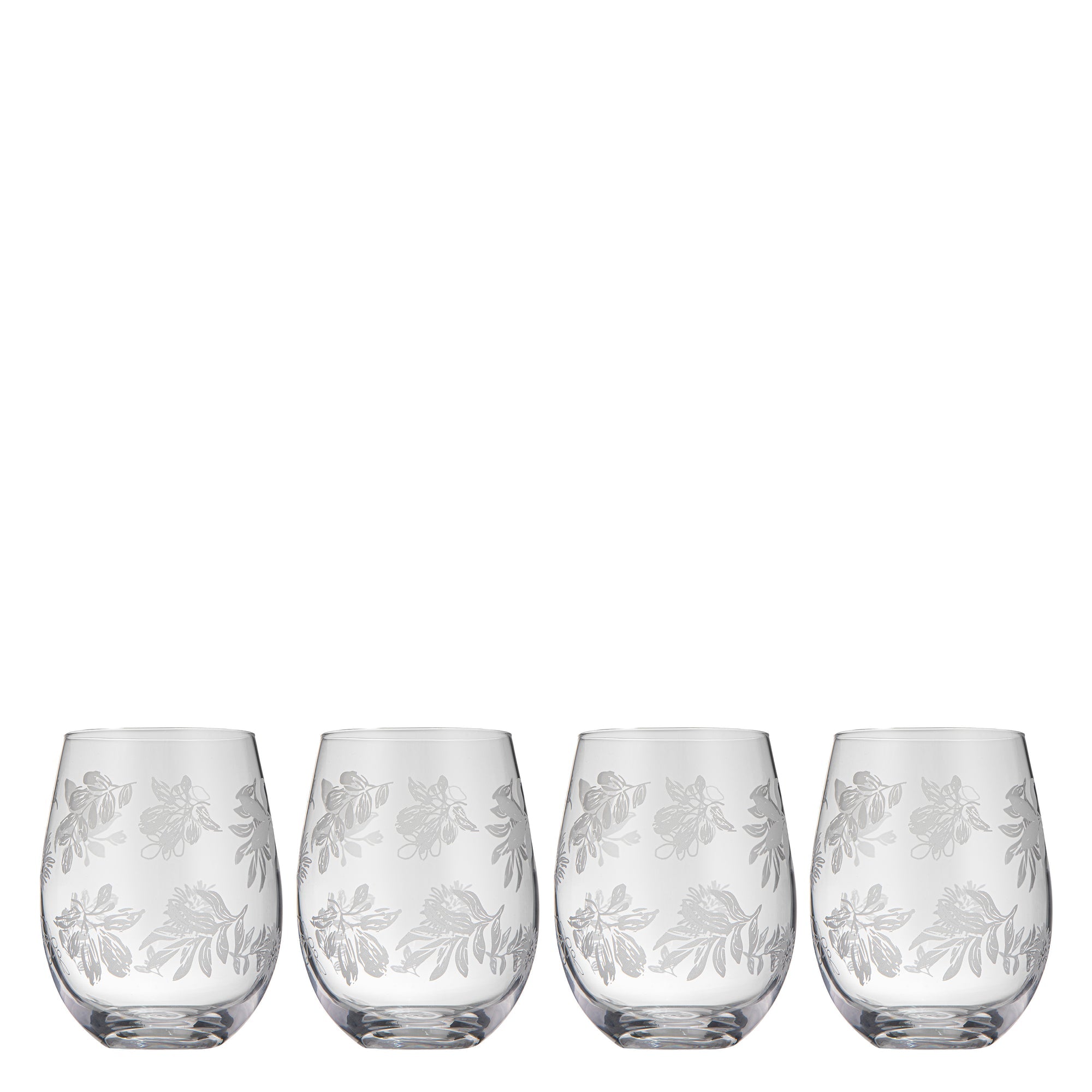 Ladelle Mossman Clear Etched 4pk Tumbler