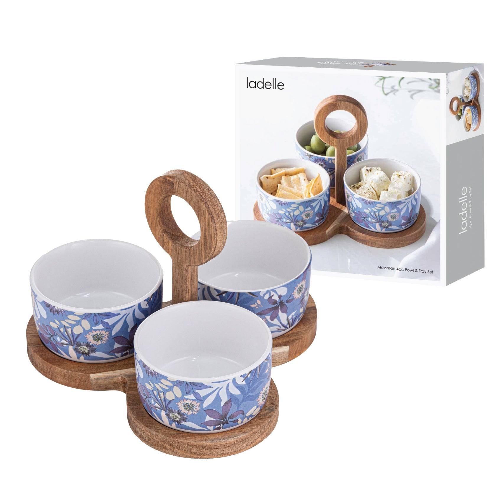 Ladelle Mossman 4pc Bowl & Tray Set