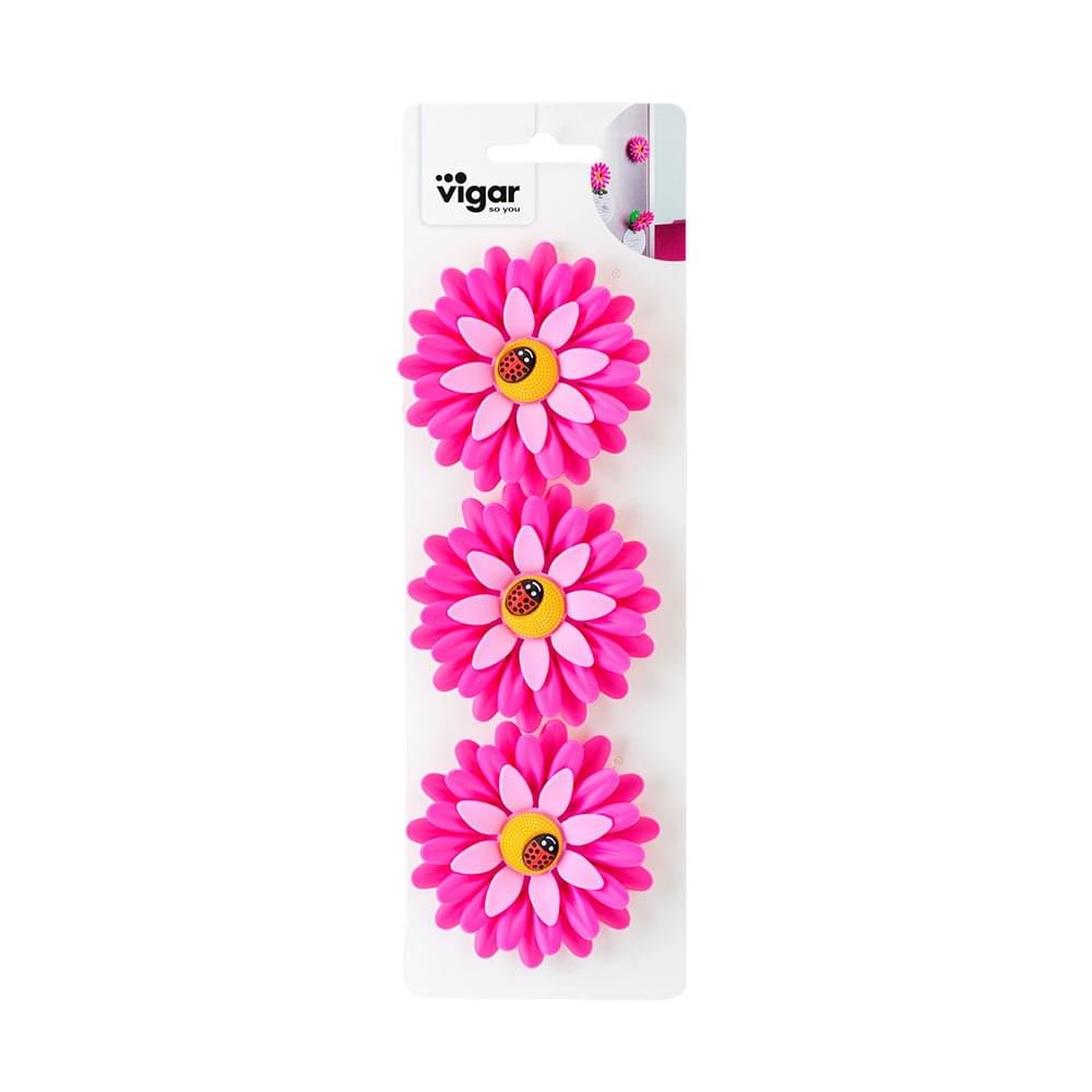 Vigar Flower Power Pink Magnet 3pc