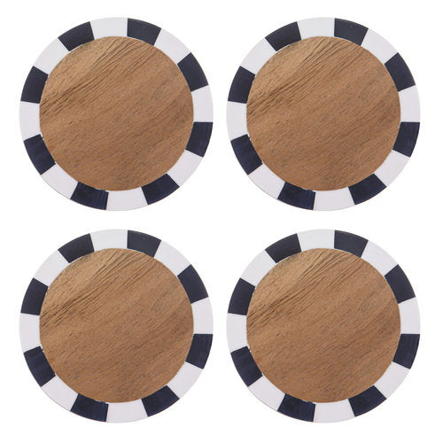 Ladelle Riviera Stripe 4pk Coaster