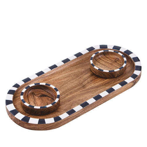 Ladelle Riviera Stripe Oval Platter & Bowl Set