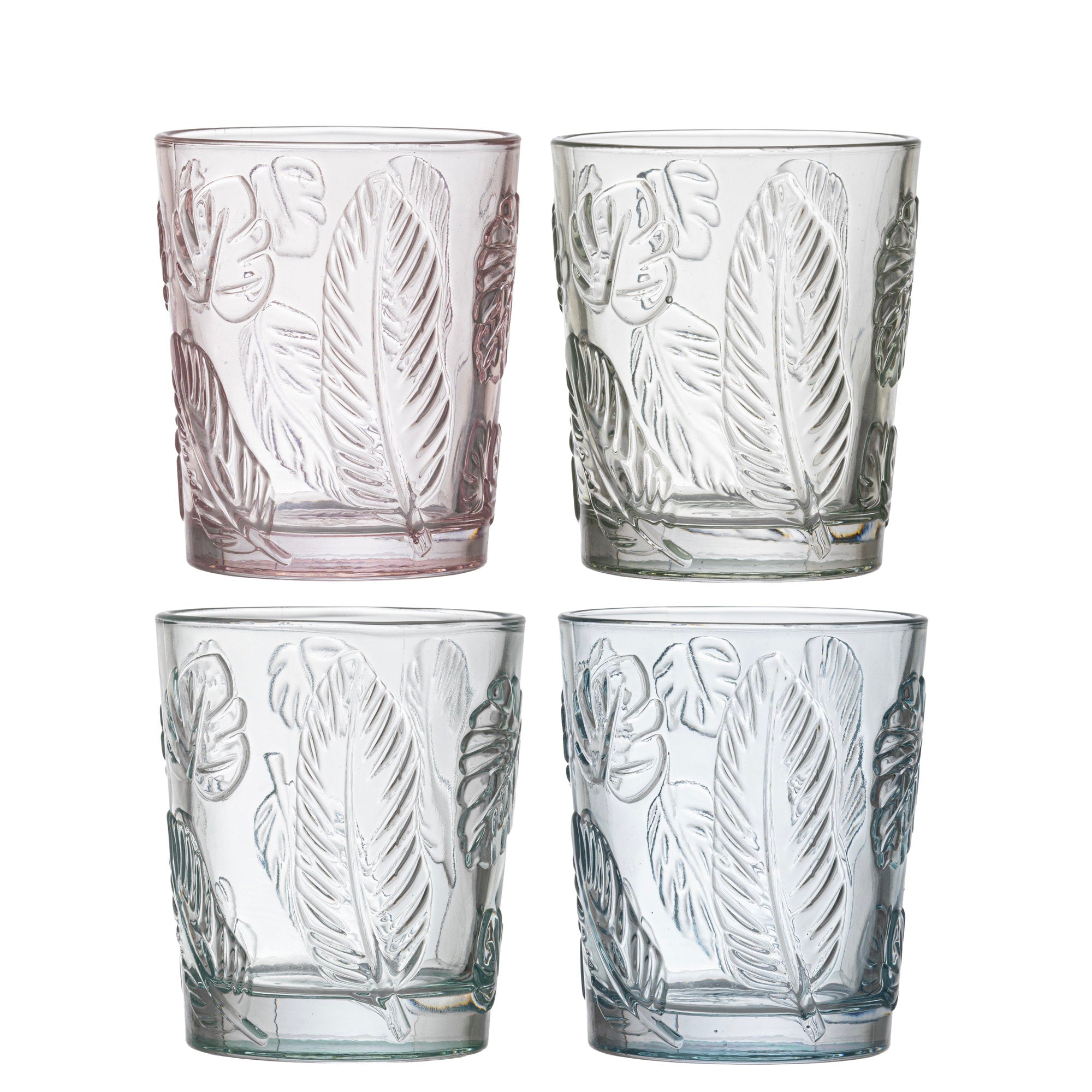 Ladelle Hayman Assorted Leaf 4pk Glass Tumbler