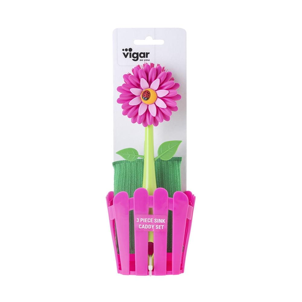 Vigar Flower Power 3pc Sink Caddy Set