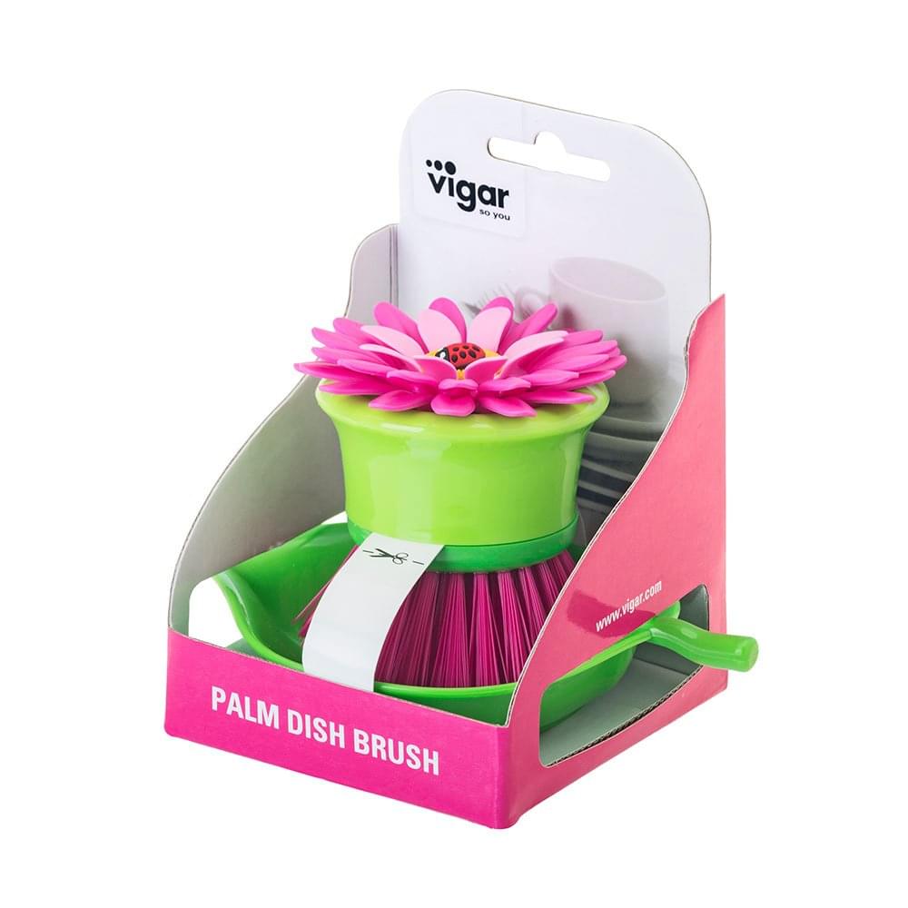 Vigar Flower Power Palm Dish Brush With Holder