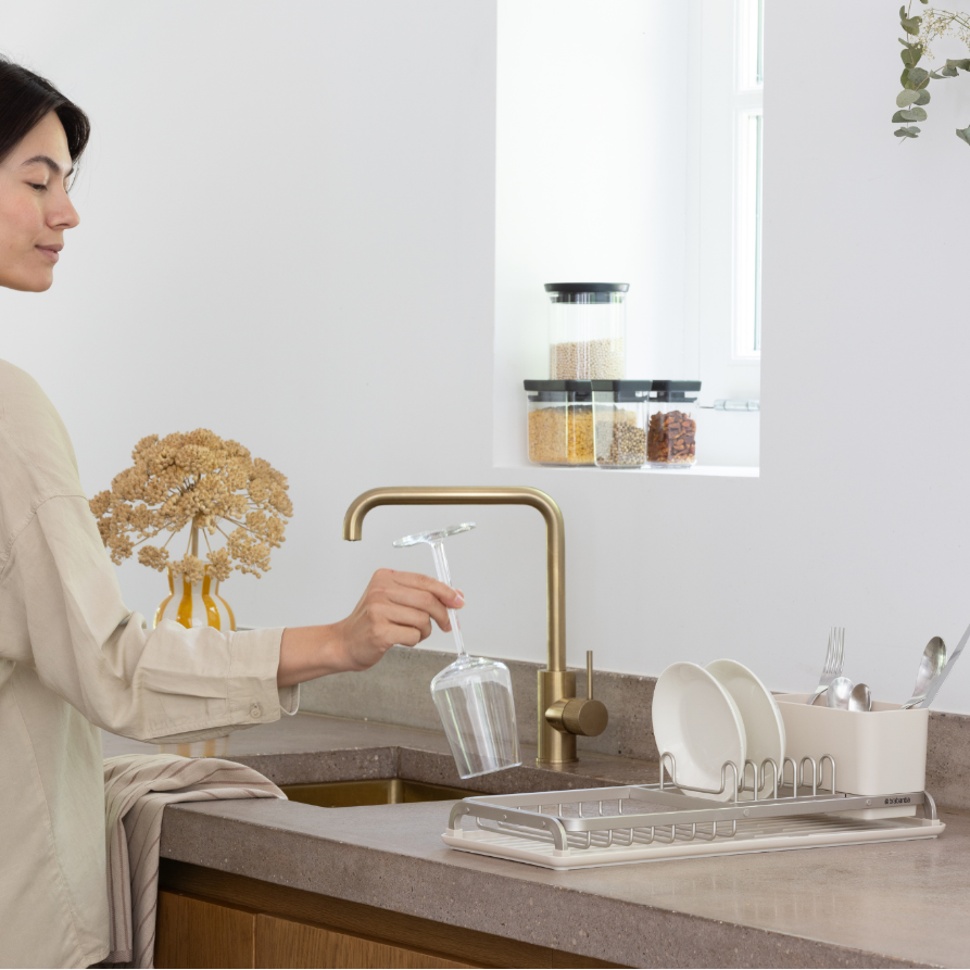 Brabantia SinkSide Compact Dish Drying Rack Soft Beige