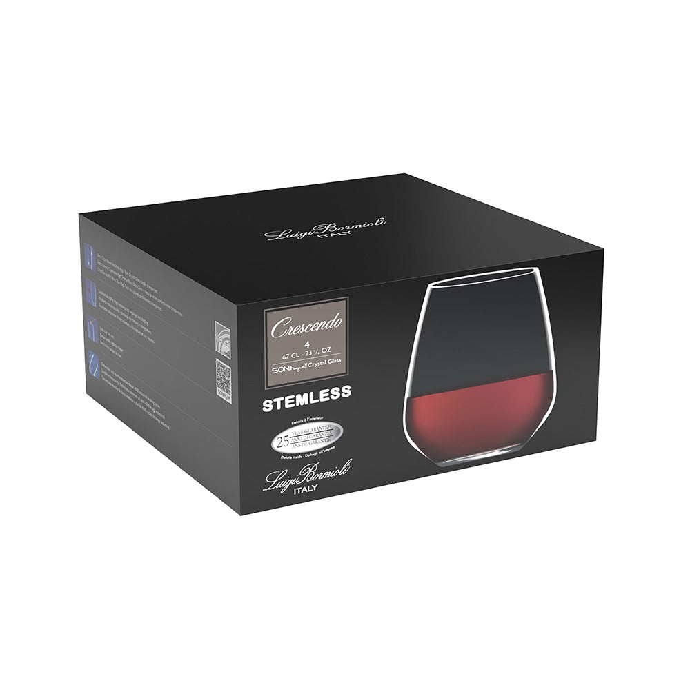 Luigi Bormioli Crescendo Stemless 670ml Set of 4