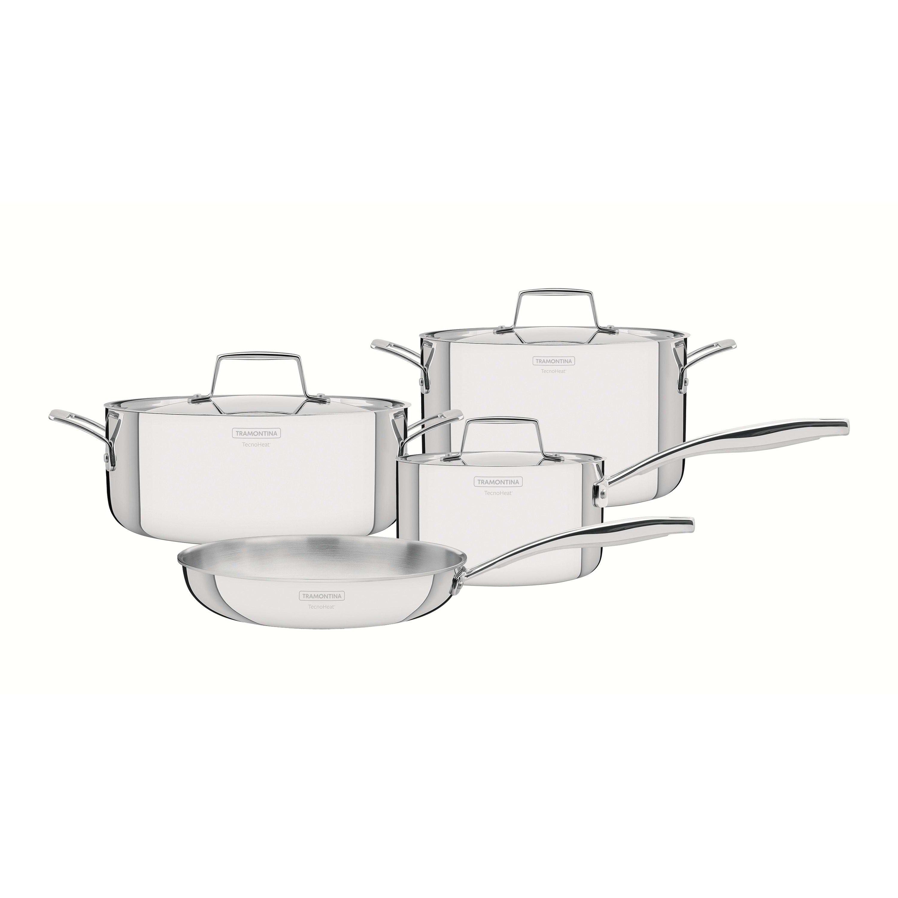 Tramontina Grano Tri-Ply Clad Stainless Steel 4 Piece Cookware Set