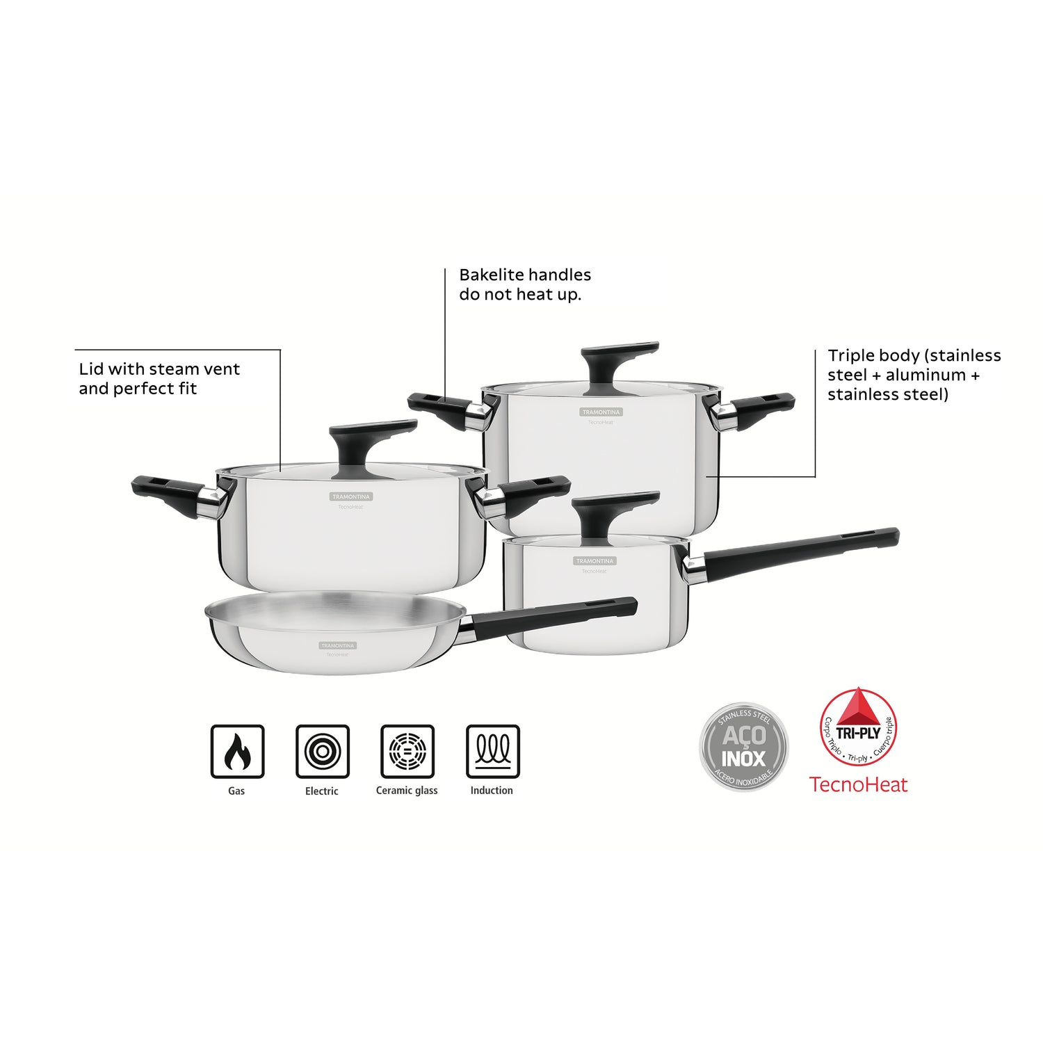 Tramontina Grano 4-Piece Cookware Set