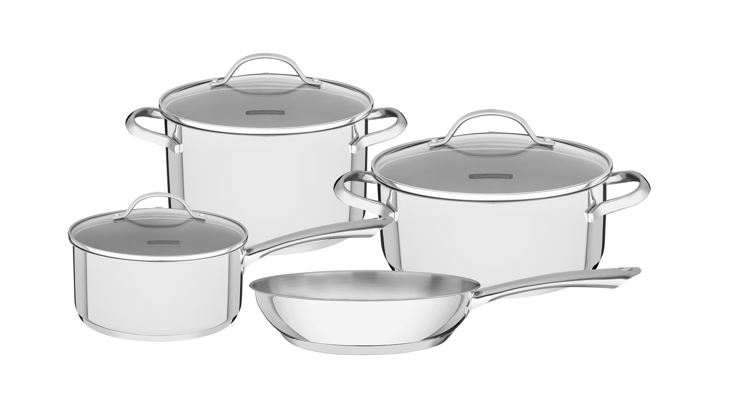 Tramontina 4-Piece Una Cookware Set - Stainless Steel