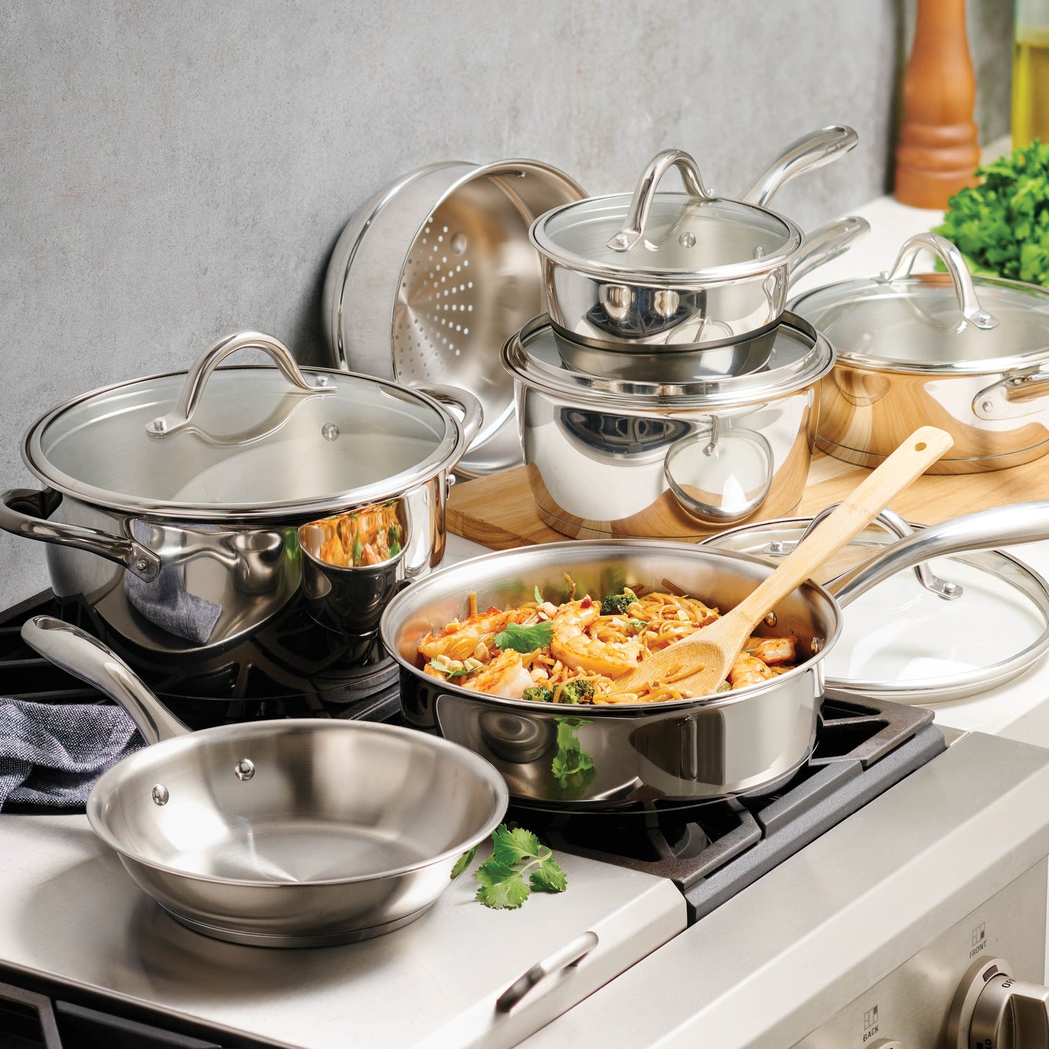 Tramontina Professional 7-Piece Stainless Steel Cookware Set