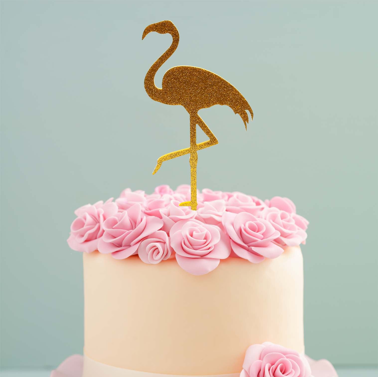 Sugar Crafty Flamingo Cake Topper Gold