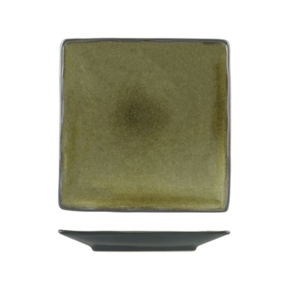 Longfine Uniq Green and Grey Square Plate