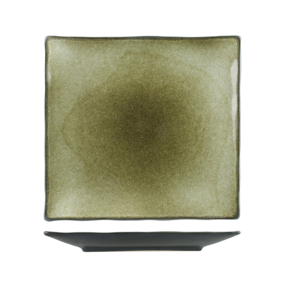 Longfine Uniq Green and Grey Square Plate
