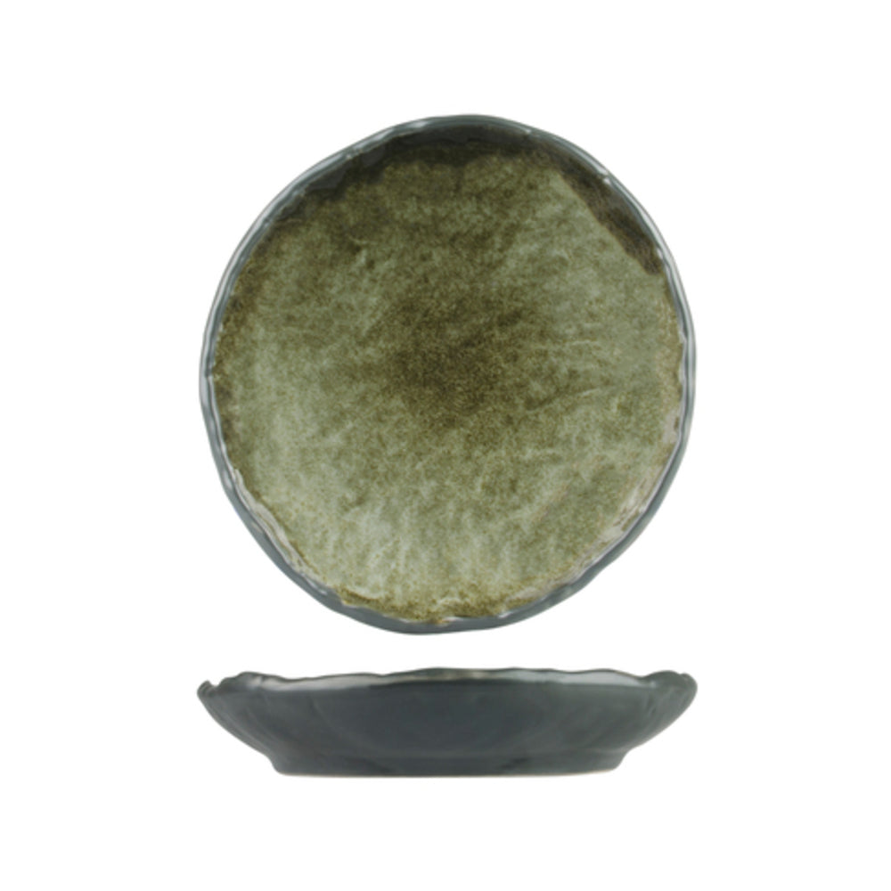 Longfine Uniq Green and Grey Large Round Dish