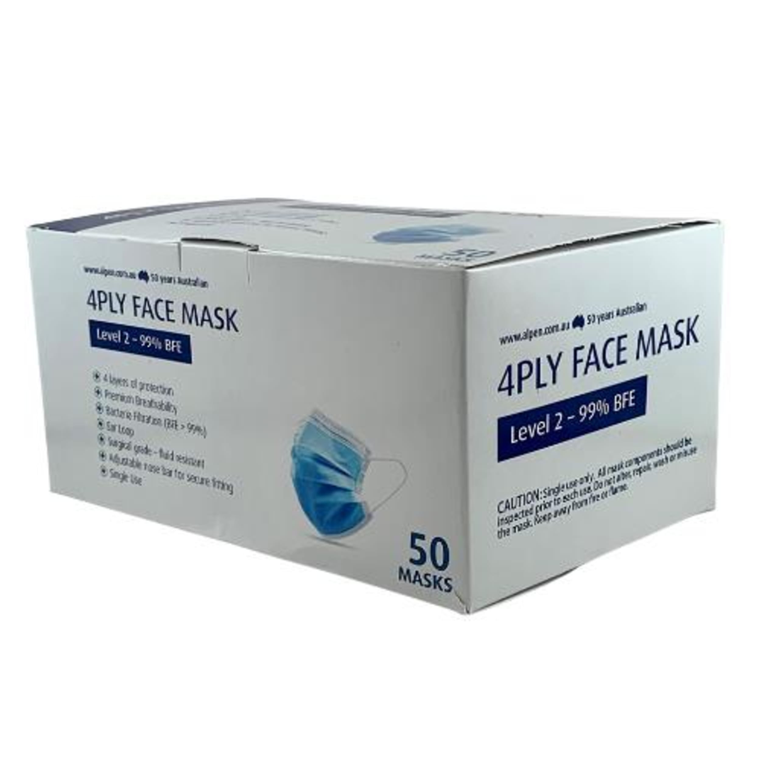 Catering Collection Face Masks 4ply Level 2 (50 Pack)