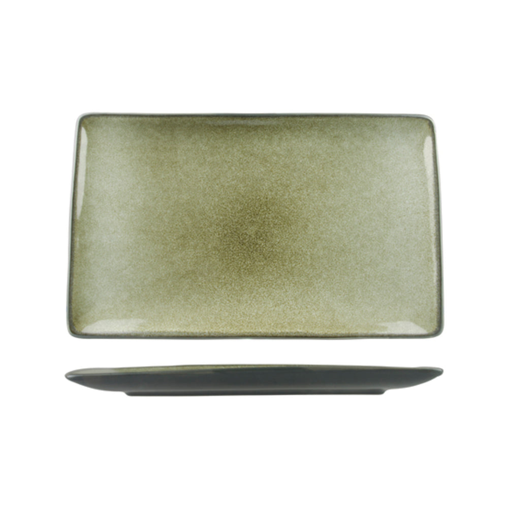 Longfine Uniq Green and Grey Rectangular Platter