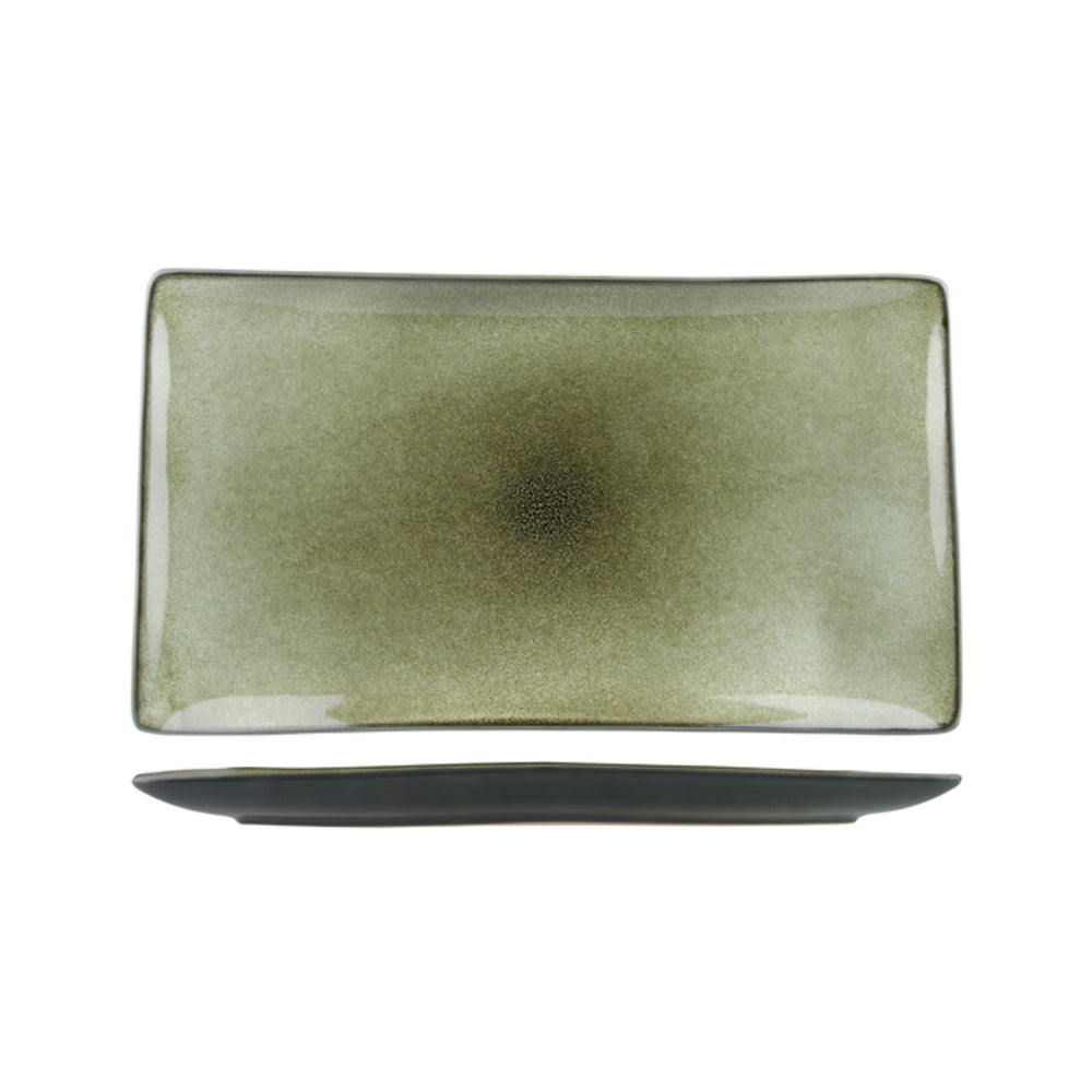 Longfine Uniq Green and Grey Rectangular Platter