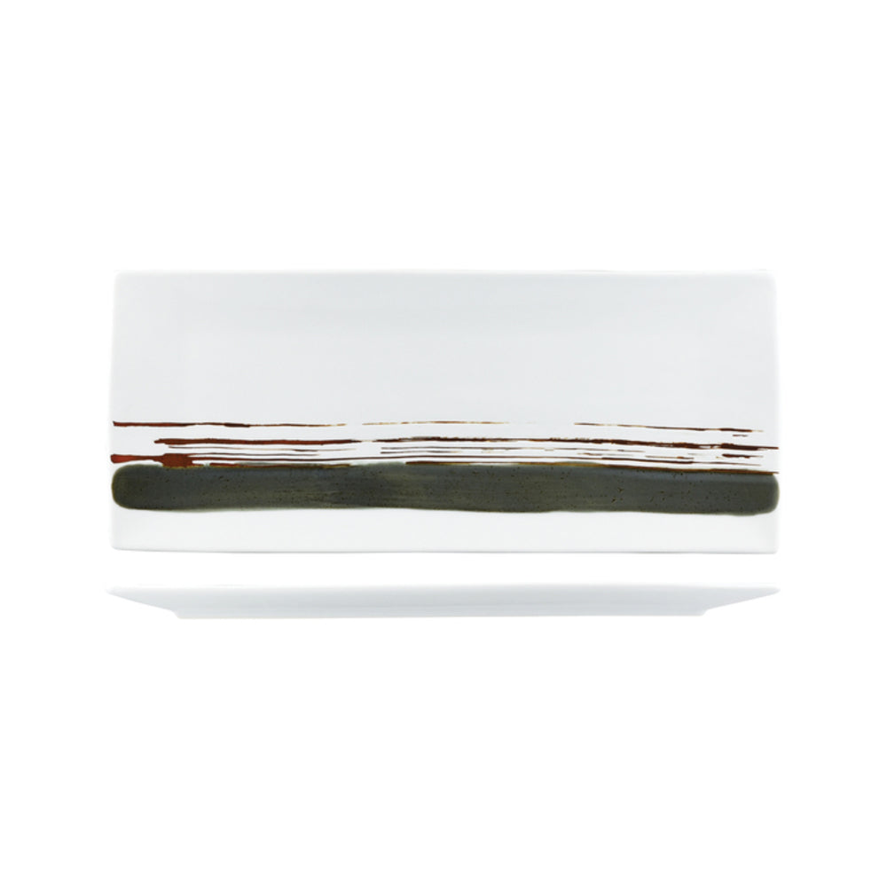 Longfine Uniq Green Stripe Rectangular Platter