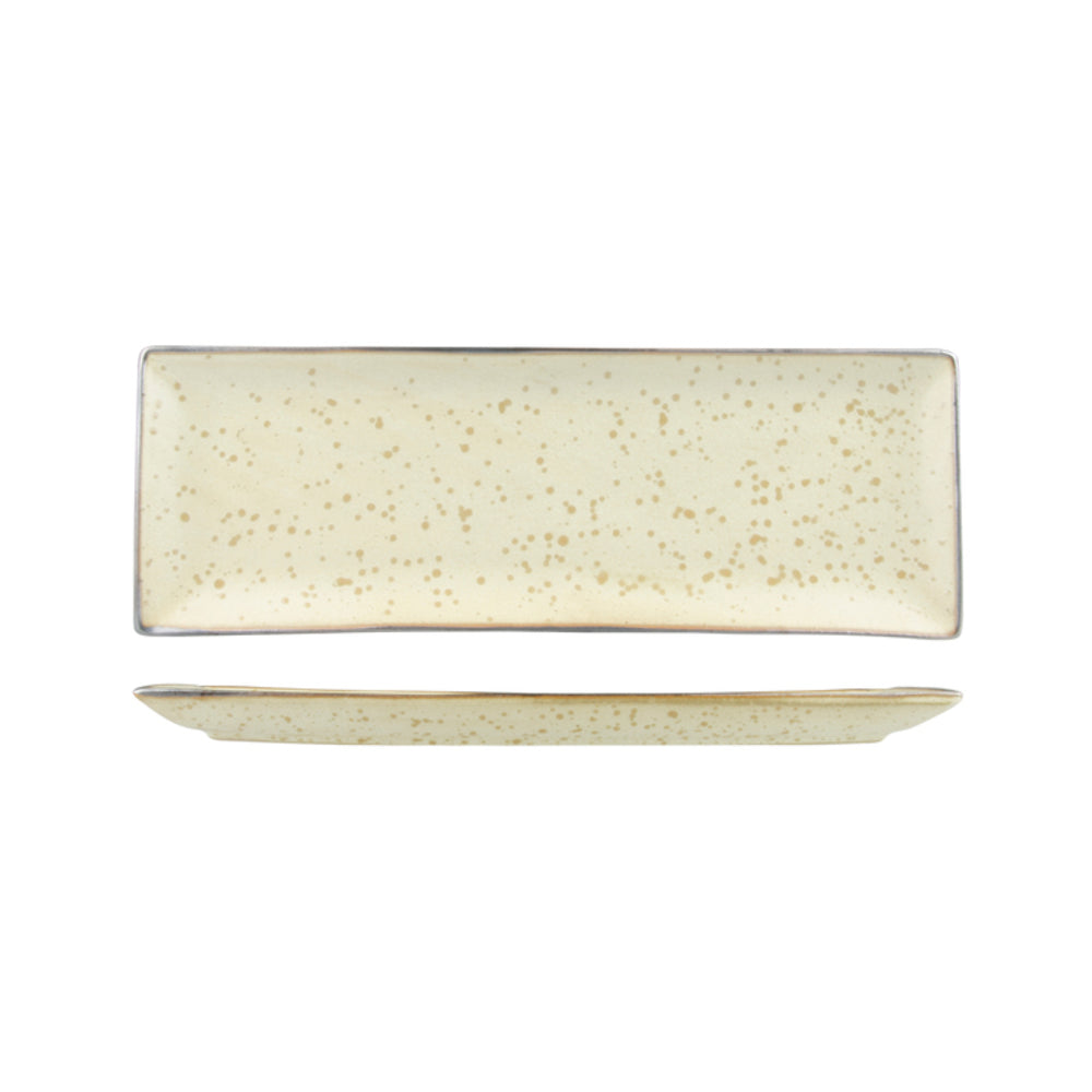 Longfine Uniq Speckled Rectangular Platter Beige