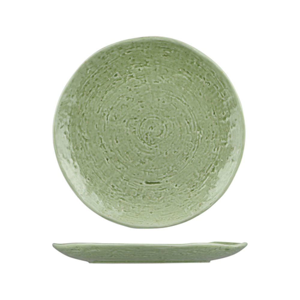 Longfine Uniq Jade Green Round Plate