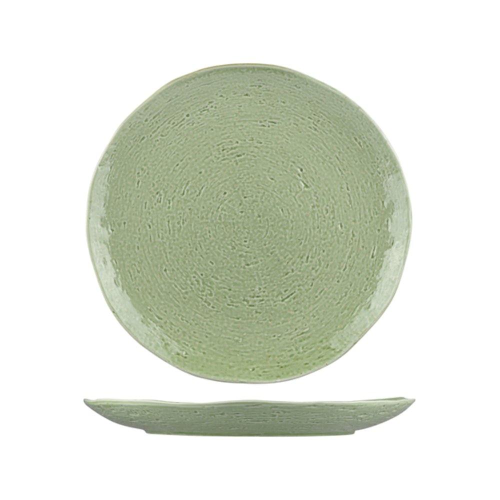Longfine Uniq Jade Green Round Plate
