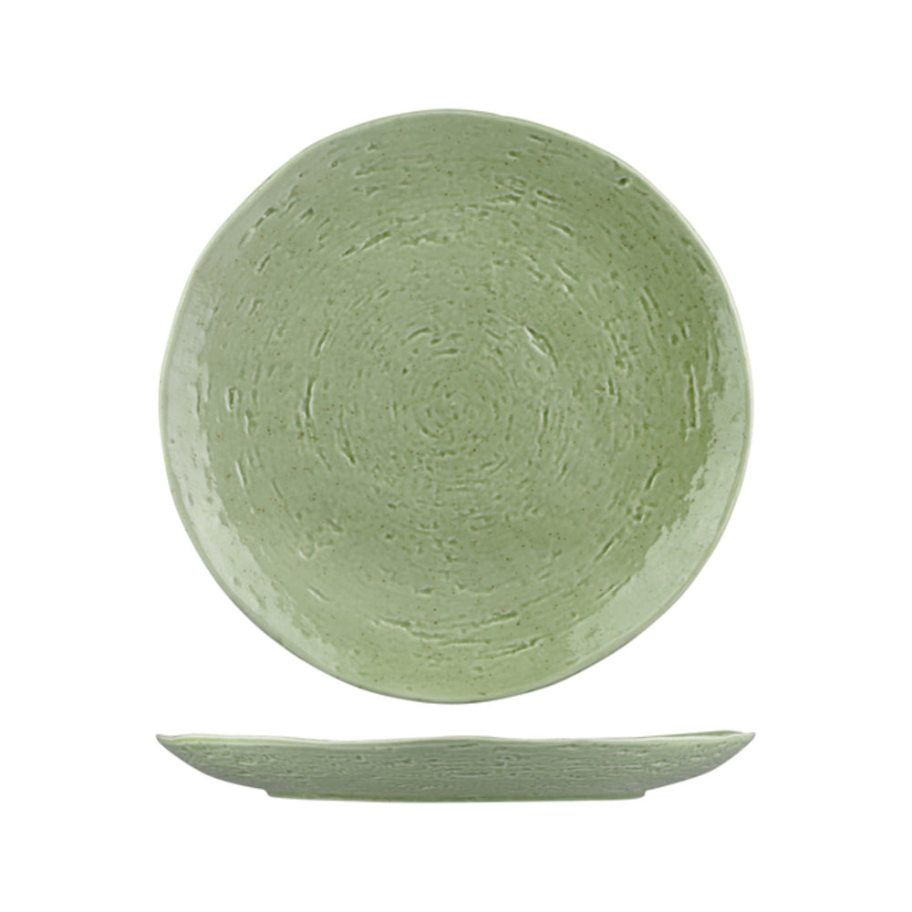 Longfine Uniq Jade Green Round Plate