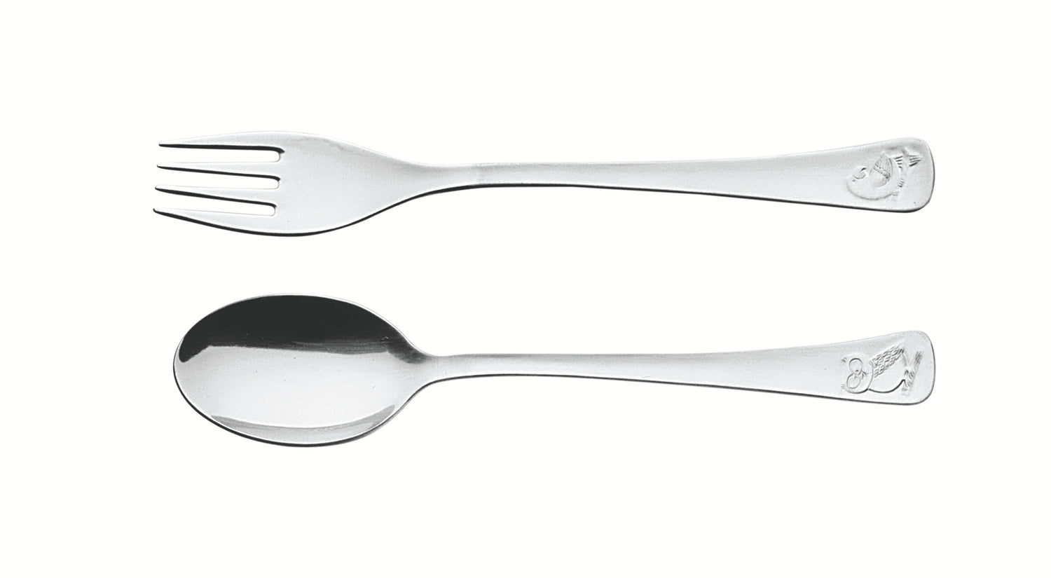Tramontina Baby Friends Children's Cutlery Set – 2 Piece – Stainless Steel with Relief Pattern