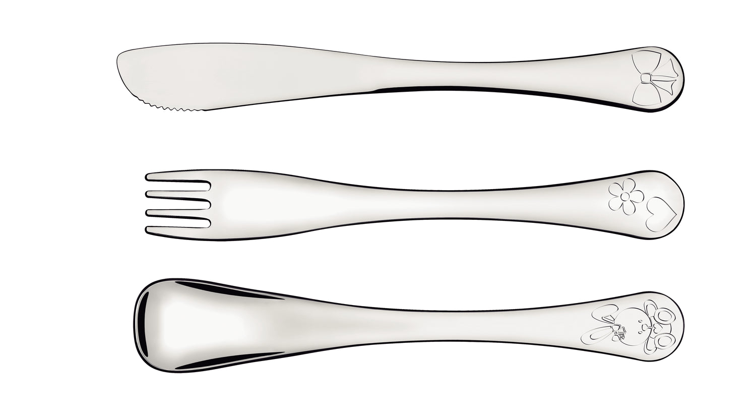Tramontina Le Petit Gloss Stainless Steel Children's 3-Piece Cutlery Set