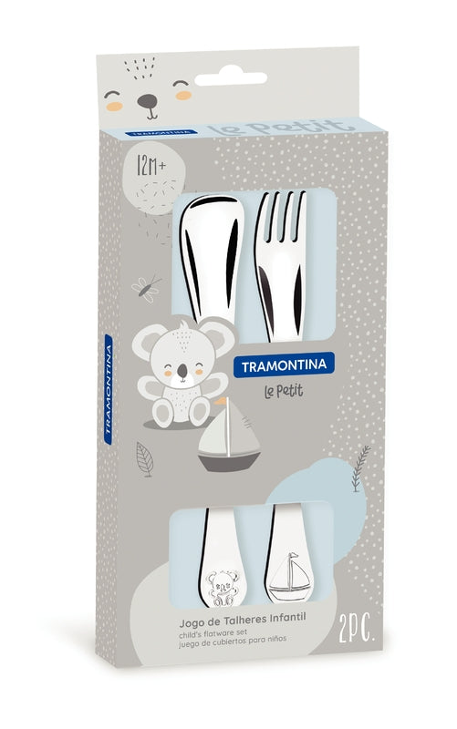 Tramontina Le Petit Boys' Cutlery Set – 2 Piece – Stainless Steel with Glossy Finish