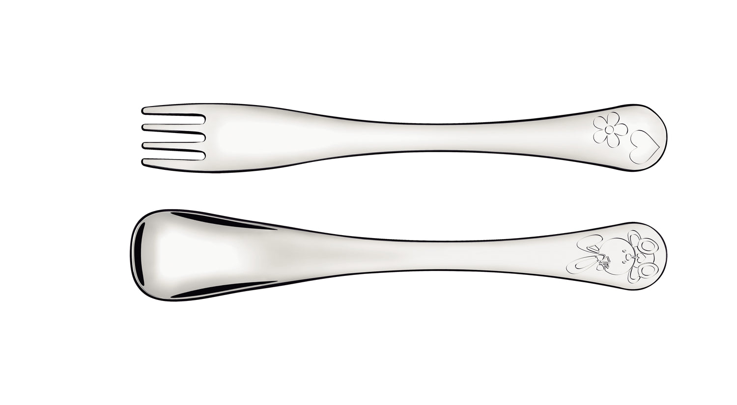 Tramontina Le Petit Girls' Cutlery Set – 2 Piece – Stainless Steel with Glossy Finish