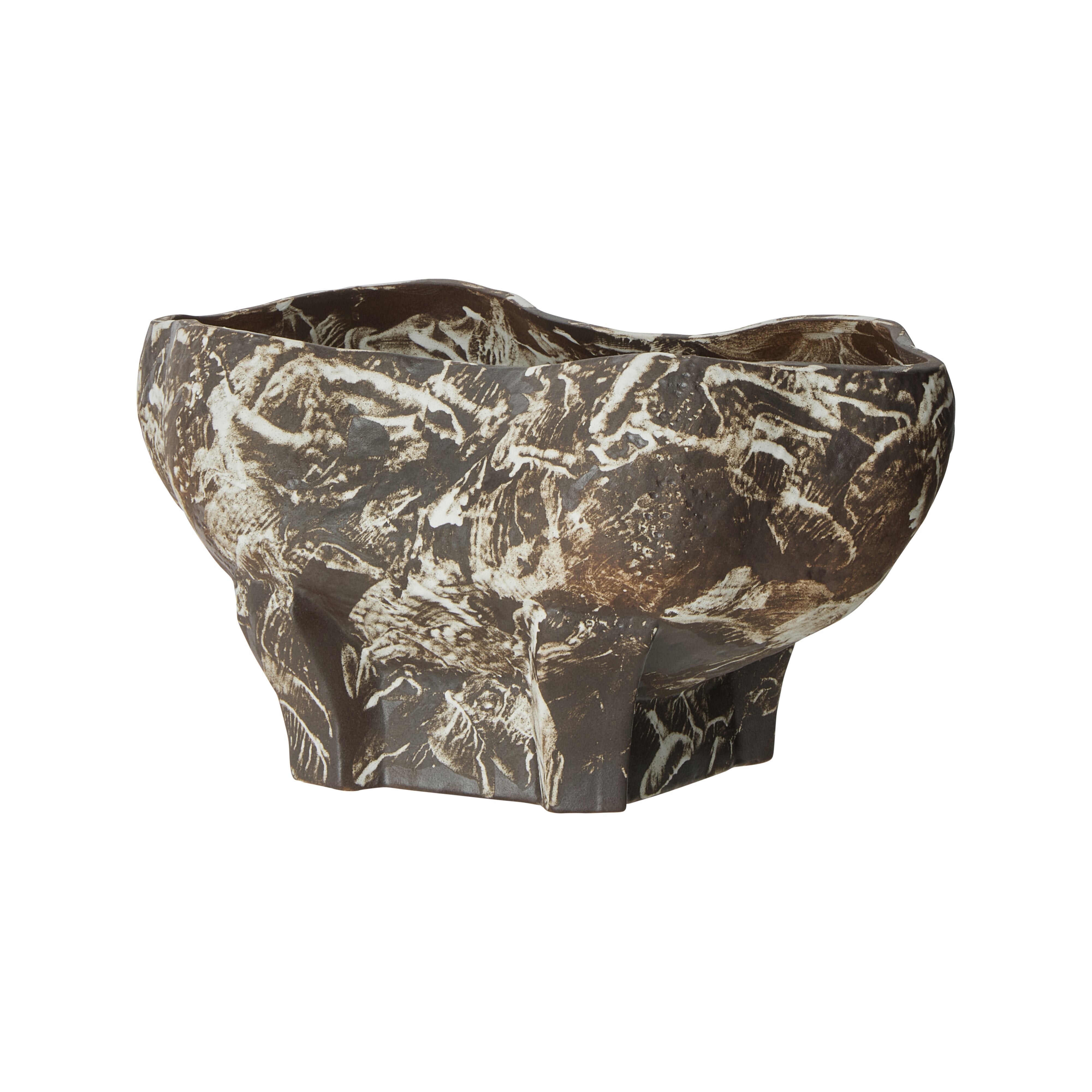 Grand Designs Arbor Footed Bowl Brown & White