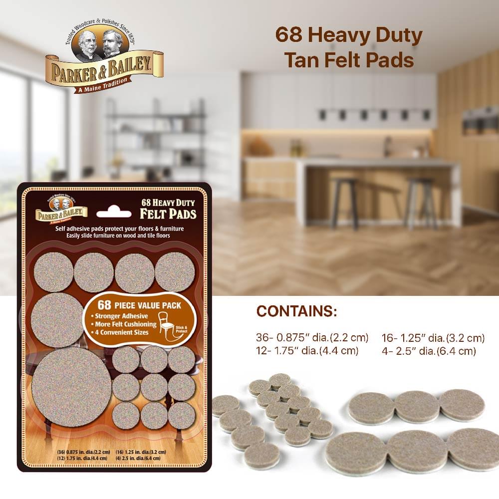 Parker & Bailey Heavy Duty Felt Pads - Assorted Size (68pc)