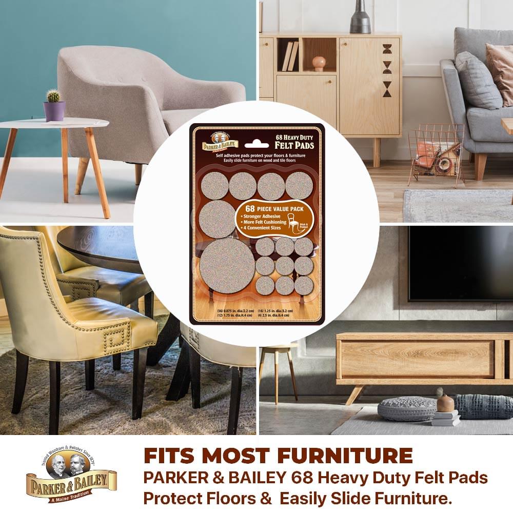 Parker & Bailey Heavy Duty Felt Pads - Assorted Size (68pc)