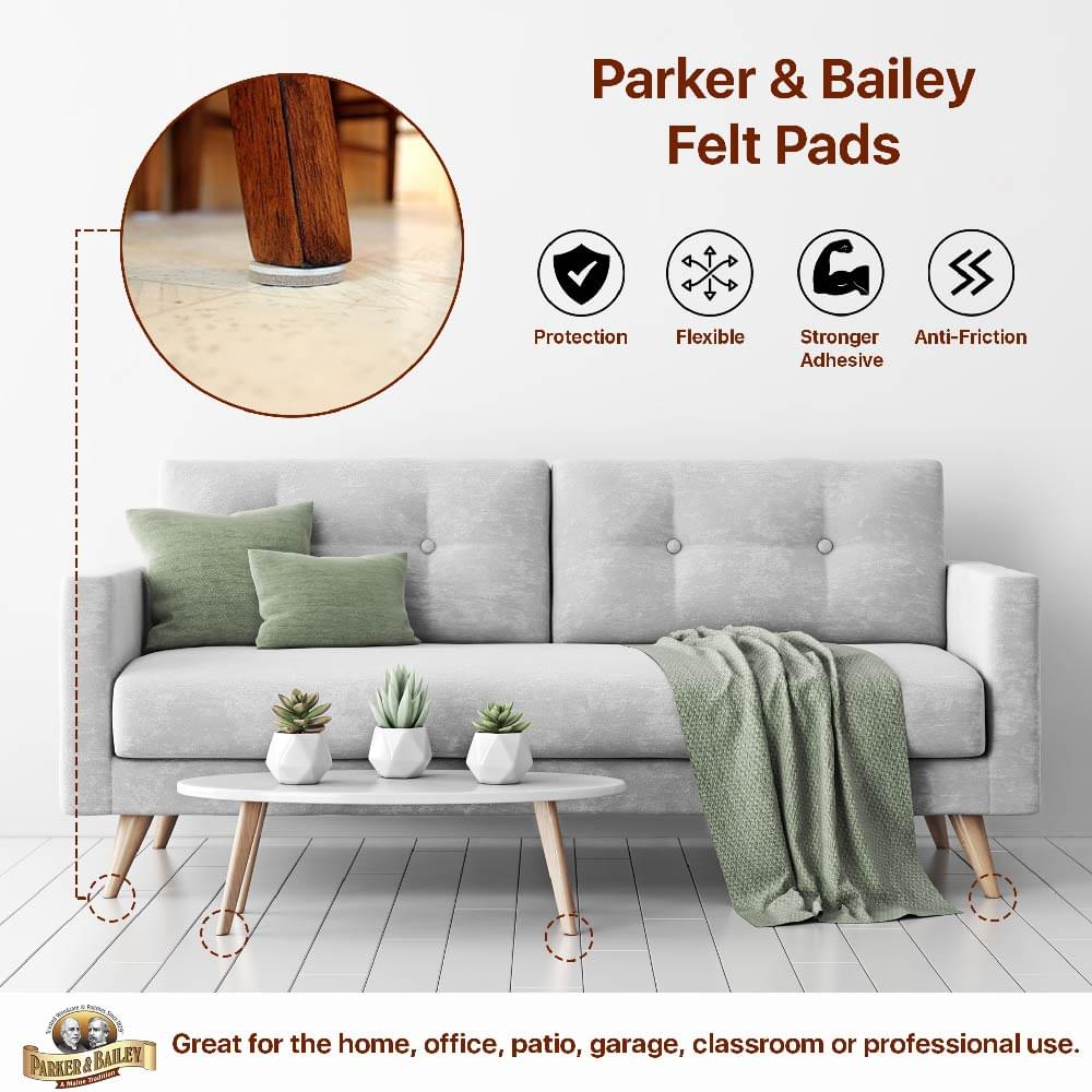 Parker & Bailey Heavy Duty Felt Pads - 25mm (48pc)