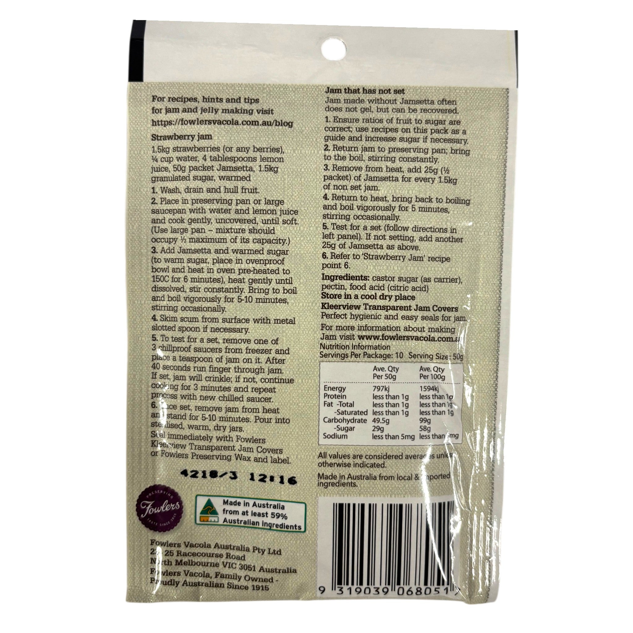 Fowlers Vacola Jamsetta 10kg