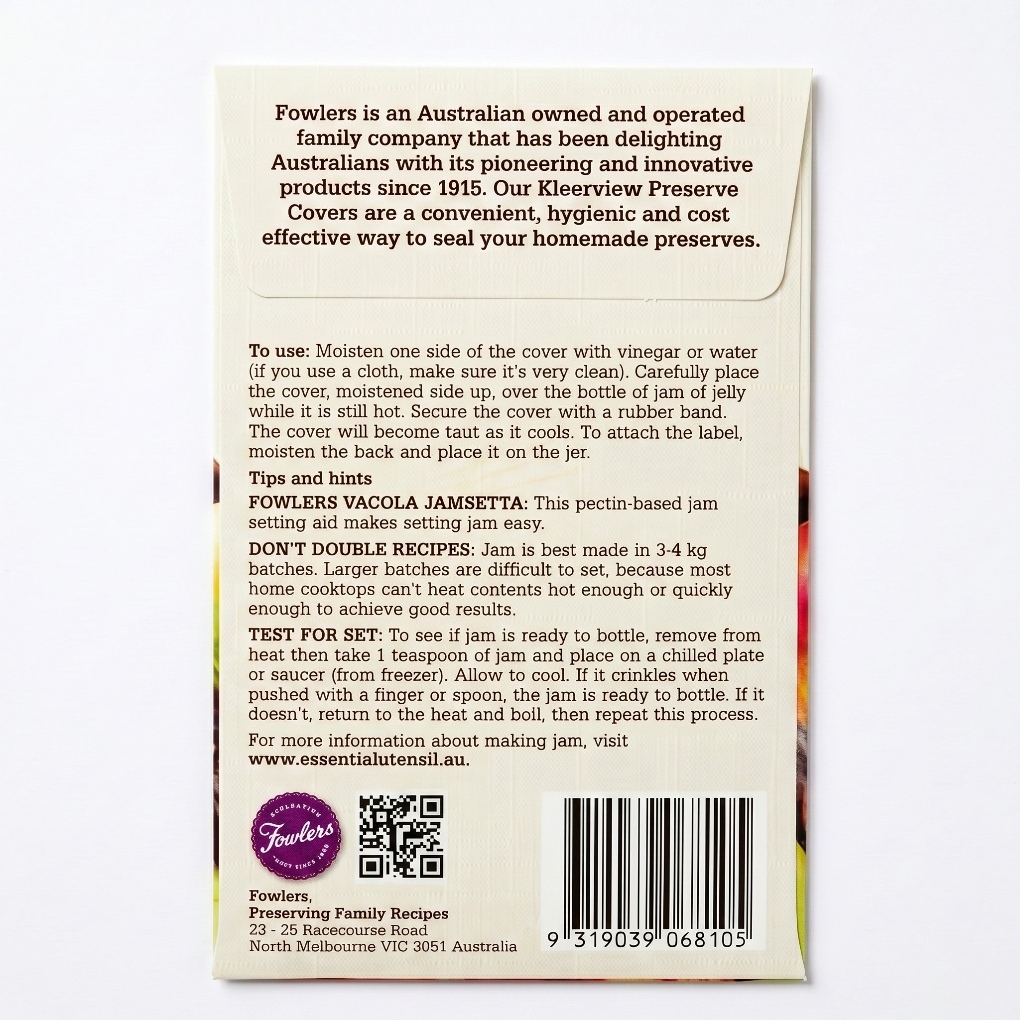 Fowlers Vacola Kleerview Covers - 24 Pack