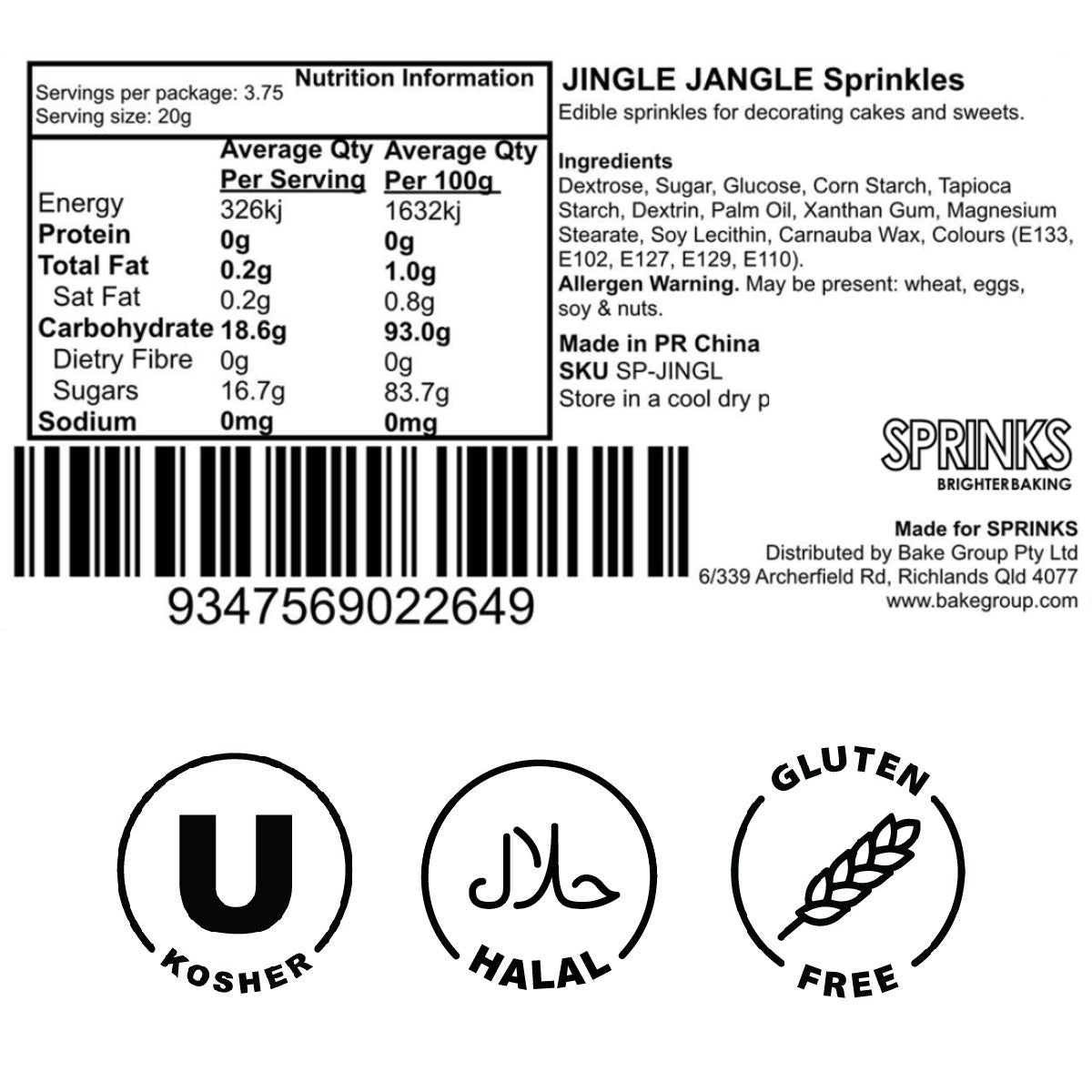 Sprinks Jingle Jangle Sprinkles 500g