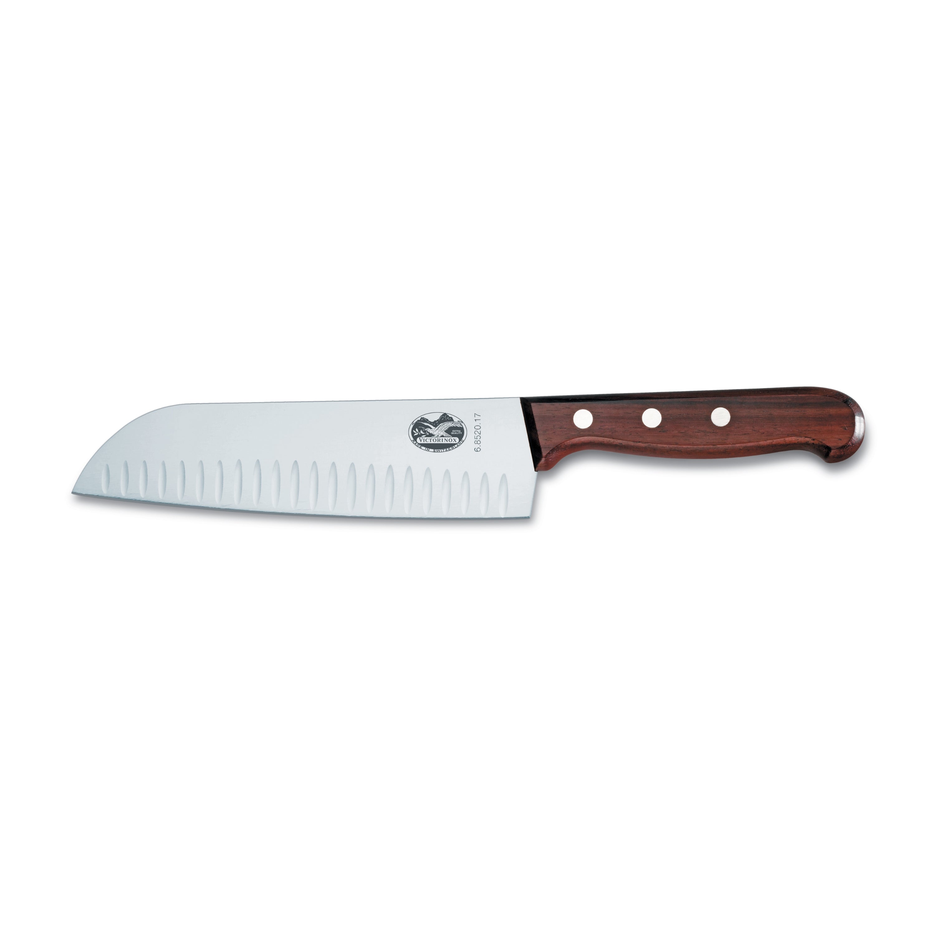 Victorinox Wood Santoku Knife Fluted Blade 17cm