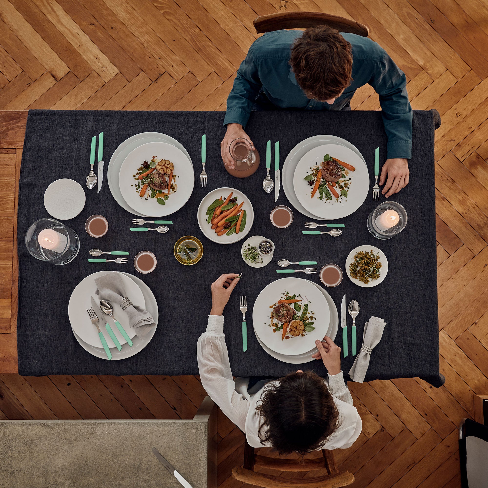 Victorinox Swiss Modern Table Set (Steak Knife), 12 pieces  - Mint Green