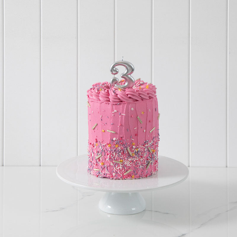 Cake & Candle Candle Number 3 Silver