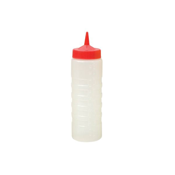 CaterRax Sauce Bottle (750ml - Red) (Clear Body - Red Top)