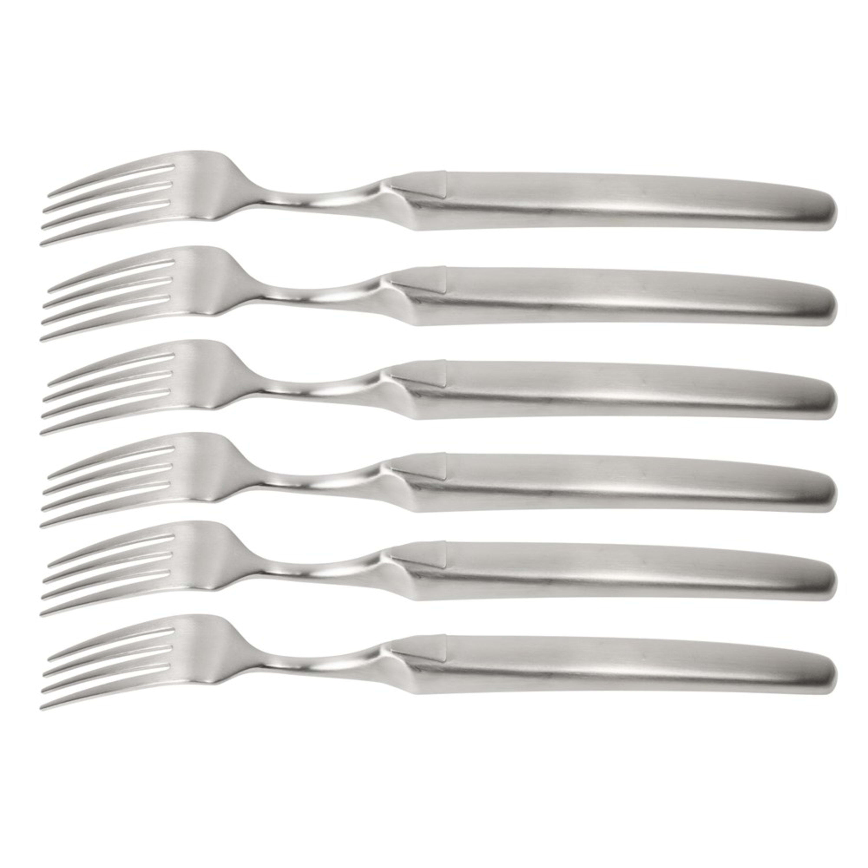 Laguiole en Aubrac 6 Piece Fork Set Monoblock - Matt Stainless Steel