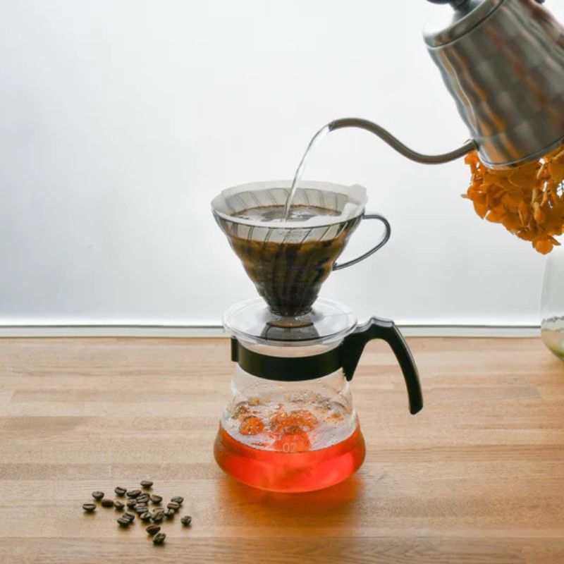 Hario V60 Plastic Dripper 02 with Papers - Transparent Black